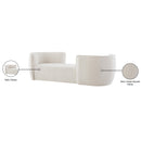  Meridian Hilton Cream Boucle Fabric Upholstered Chaise Lounge IMAGE 11