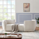  Manufacturer Color_Cream -- Hilton Cream Boucle Fabric Upholstered Chaise Lounge IMAGE 2
