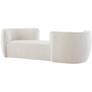  Manufacturer Color_Cream -- Hilton Cream Boucle Fabric Upholstered Chaise Lounge IMAGE 3