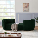  Manufacturer Color_Green -- Hilton Green Boucle Fabric Upholstered Chaise Lounge IMAGE 2