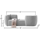  Manufacturer Color_Grey -- Hilton Grey Boucle Fabric Upholstered Chaise Lounge IMAGE 11
