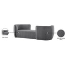  Manufacturer Color_Grey -- Hilton Grey Boucle Fabric Upholstered Chaise Lounge IMAGE 12