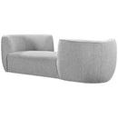  Manufacturer Color_Grey -- Hilton Grey Boucle Fabric Upholstered Chaise Lounge IMAGE 3
