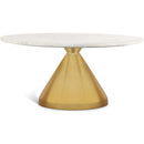  Meridian Emery White Marble Top And Steel Base Coffee Table IMAGE 1
