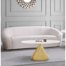  Meridian Emery White Marble Top And Steel Base Coffee Table IMAGE 2