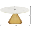  Meridian Emery White Marble Top And Steel Base Coffee Table IMAGE 6