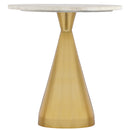  Meridian Emery White Marble Top And Steel Base End / Side Table IMAGE 3