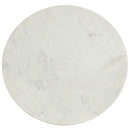  Meridian Emery White Marble Top And Steel Base End / Side Table IMAGE 4