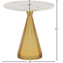  Meridian Emery White Marble Top And Steel Base End / Side Table IMAGE 6