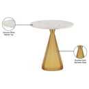  Meridian Emery White Marble Top And Steel Base End / Side Table IMAGE 7