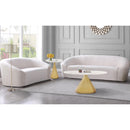  Meridian Emery White Marble Top And Steel Base End / Side Table IMAGE 8
