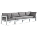  Meridian Nizuc 120" Grey Water Resistant Fabric Upholstered 4 pc Outdoor Patio Modular Sofa IMAGE 8