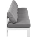  Meridian Nizuc 120" Grey Water Resistant Fabric Upholstered 4 pc Outdoor Patio Armless Modular IMAGE 4