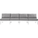  Meridian Nizuc 120" Grey Water Resistant Fabric Upholstered 4 pc Outdoor Patio Armless Modular IMAGE 5