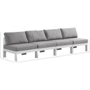  Meridian Nizuc 120" Grey Water Resistant Fabric Upholstered 4 pc Outdoor Patio Armless Modular IMAGE 8