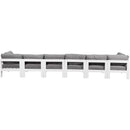  Meridian Nizuc 180" Grey Water Resistant Fabric Upholstered 6 pc Outdoor Patio Modular Sofa IMAGE 3