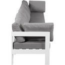  Meridian Nizuc 180" Grey Water Resistant Fabric Upholstered 6 pc Outdoor Patio Modular Sofa IMAGE 4