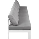  Meridian Nizuc 180" Grey Water Resistant Fabric Upholstered 6 pc Outdoor Patio Armless Modular IMAGE 4