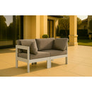  Meridian Nizuc 60" Grey Water Resistant Fabric Upholstered 2 pc Outdoor Patio Modular Loveseat IMAGE 2