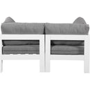  Meridian Nizuc 60" Grey Water Resistant Fabric Upholstered 2 pc Outdoor Patio Modular Loveseat IMAGE 3