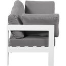  Meridian Nizuc 60" Grey Water Resistant Fabric Upholstered 2 pc Outdoor Patio Modular Loveseat IMAGE 4