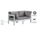  Meridian Nizuc 60" Grey Water Resistant Fabric Upholstered 2 pc Outdoor Patio Modular Loveseat IMAGE 9