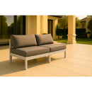  Meridian Nizuc 60" Grey Water Resistant Fabric Upholstered 2 pc Outdoor Patio Armless Modular IMAGE 2