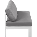  Meridian Nizuc 60" Grey Water Resistant Fabric Upholstered 2 pc Outdoor Patio Armless Modular IMAGE 4