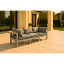  Meridian Nizuc 90" Grey Water Resistant Fabric Upholstered 3 pc Outdoor Patio Modular Sofa IMAGE 2