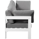 Meridian Nizuc 90" Grey Water Resistant Fabric Upholstered 3 pc Outdoor Patio Modular Sofa IMAGE 4