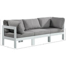  Meridian Nizuc 90" Grey Water Resistant Fabric Upholstered 3 pc Outdoor Patio Modular Sofa IMAGE 8