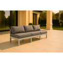  Meridian Nizuc 90" Grey Water Resistant Fabric Upholstered 3 pc Outdoor Patio Armless Modular IMAGE 2