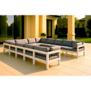  Meridian Nizuc 120" Grey Water Resistant Fabric Upholstered 12 pc Outdoor Patio Modular Sectional IMAGE 2