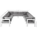  Meridian Nizuc 120" Grey Water Resistant Fabric Upholstered 12 pc Outdoor Patio Modular Sectional IMAGE 7