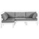  Meridian Nizuc 90" Grey Water Resistant Fabric Upholstered 4 pc Outdoor Patio Modular Sectional IMAGE 11