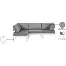  Meridian Nizuc 90" Grey Water Resistant Fabric Upholstered 4 pc Outdoor Patio Modular Sectional IMAGE 12