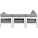  Meridian Nizuc 90" Grey Water Resistant Fabric Upholstered 4 pc Outdoor Patio Modular Sectional IMAGE 5