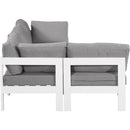  Meridian Nizuc 90" Grey Water Resistant Fabric Upholstered 4 pc Outdoor Patio Modular Sectional IMAGE 7