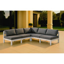  Meridian Nizuc 90" Grey Water Resistant Fabric Upholstered 5 pc Outdoor Patio Modular Sectional IMAGE 2
