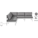  Meridian Nizuc 90" Grey Water Resistant Fabric Upholstered 5 pc Outdoor Patio Modular Sectional IMAGE 8