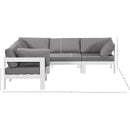  Meridian Nizuc 90" Grey Water Resistant Fabric Upholstered 5 pc Outdoor Patio Modular Sectional IMAGE 7