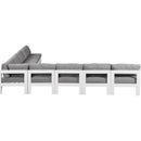  Meridian Nizuc 150" Grey Water Resistant Fabric Upholstered 9 pc Outdoor Patio Modular Sectional IMAGE 4
