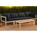  Meridian Nizuc 120" Navy Water Resistant Fabric Upholstered 4 pc Outdoor Patio Modular Sofa IMAGE 2