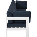  Meridian Nizuc 120" Navy Water Resistant Fabric Upholstered 4 pc Outdoor Patio Modular Sofa IMAGE 4