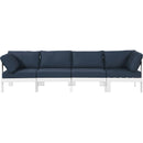  Meridian Nizuc 120" Navy Water Resistant Fabric Upholstered 4 pc Outdoor Patio Modular Sofa IMAGE 5