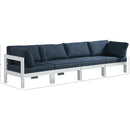  Meridian Nizuc 120" Navy Water Resistant Fabric Upholstered 4 pc Outdoor Patio Modular Sofa IMAGE 8