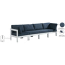  Meridian Nizuc 120" Navy Water Resistant Fabric Upholstered 4 pc Outdoor Patio Modular Sofa IMAGE 9