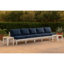  Meridian Nizuc 120" Navy Water Resistant Fabric Upholstered 4 pc Outdoor Patio Armless Modular IMAGE 2