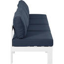  Meridian Nizuc 120" Navy Water Resistant Fabric Upholstered 4 pc Outdoor Patio Armless Modular IMAGE 4