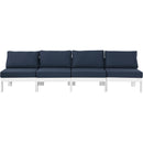  Meridian Nizuc 120" Navy Water Resistant Fabric Upholstered 4 pc Outdoor Patio Armless Modular IMAGE 5